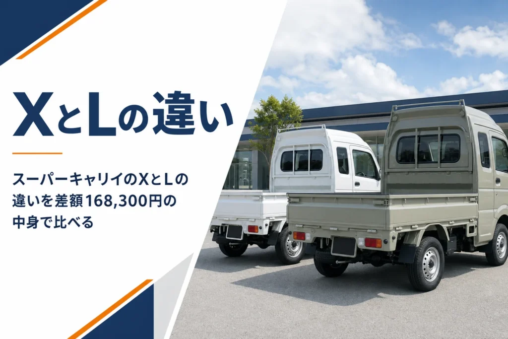 並んだ2台のスーパーキャリイでXとLの違いを比べるイメージ