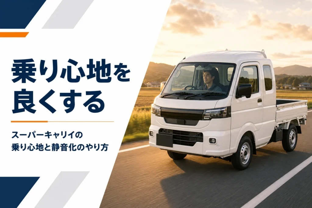 スーパーキャリイの乗り心地と静音化を解説する記事のアイキャッチ