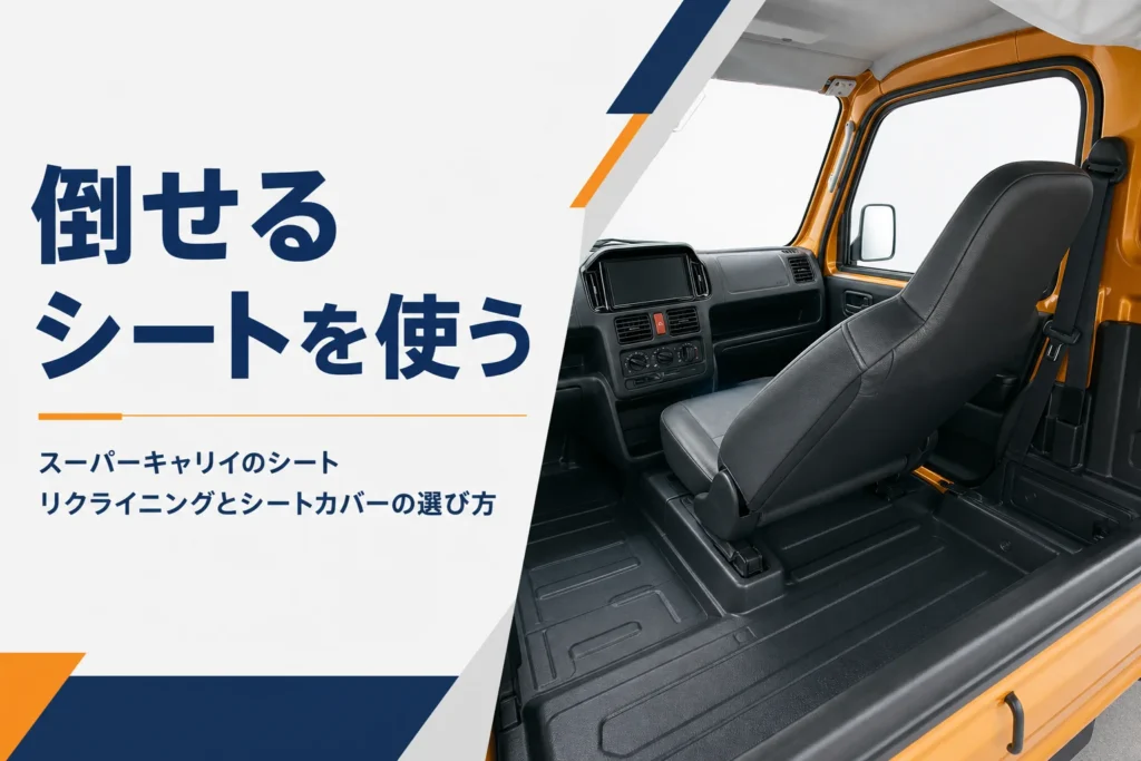 スーパーキャリイのシートの使い方と選び方を解説する記事のアイキャッチ