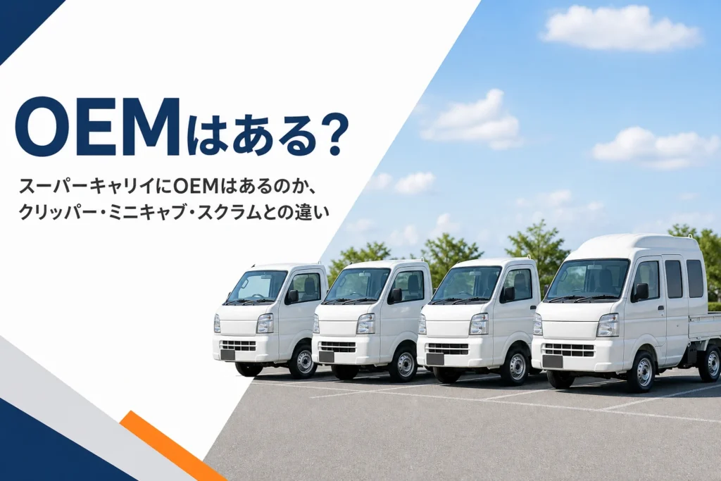 標準キャブの軽トラックとキャビンの広い軽トラックを並べたイメージ
